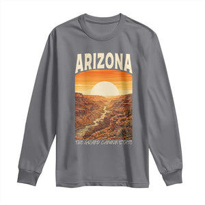 Arizona Souvenir Grand Canyon State Long Sleeve Shirt Saguaro Cactus Road Trip TS12 Charcoal Print Your Wear