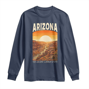 Arizona Souvenir Grand Canyon State Long Sleeve Shirt Saguaro Cactus Road Trip TS12 Navy Print Your Wear