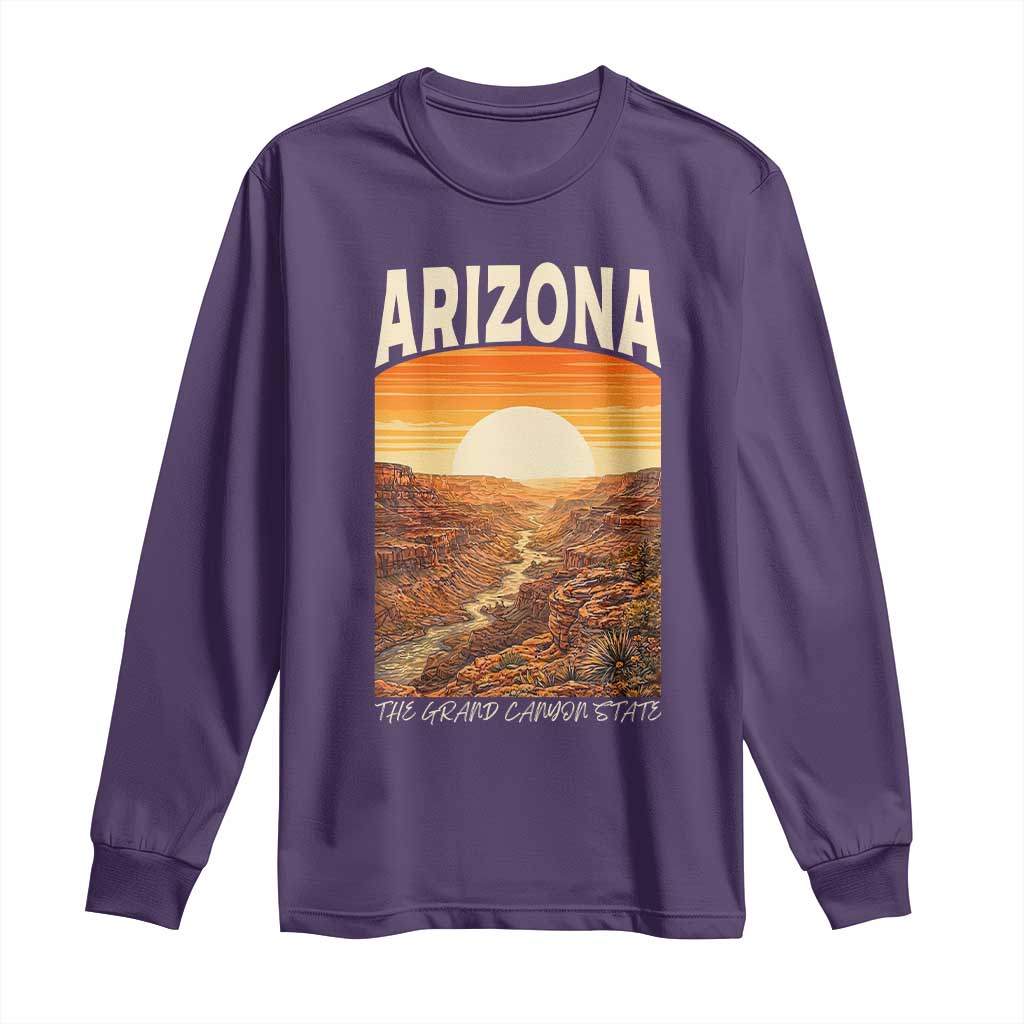 Arizona Souvenir Grand Canyon State Long Sleeve Shirt Saguaro Cactus Road Trip TS12 Purple Print Your Wear