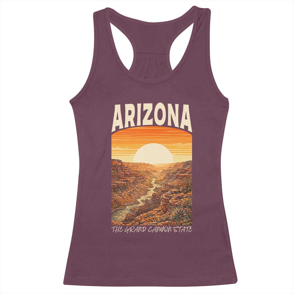Arizona Souvenir Grand Canyon State Racerback Tank Top Saguaro Cactus Road Trip TS12 Maroon Print Your Wear