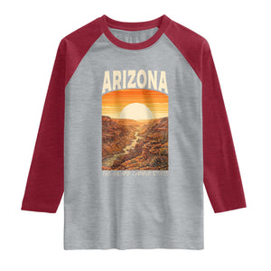 Arizona Souvenir Grand Canyon State Raglan Shirt Saguaro Cactus Road Trip TS12 Heather Gray Heather Red Print Your Wear