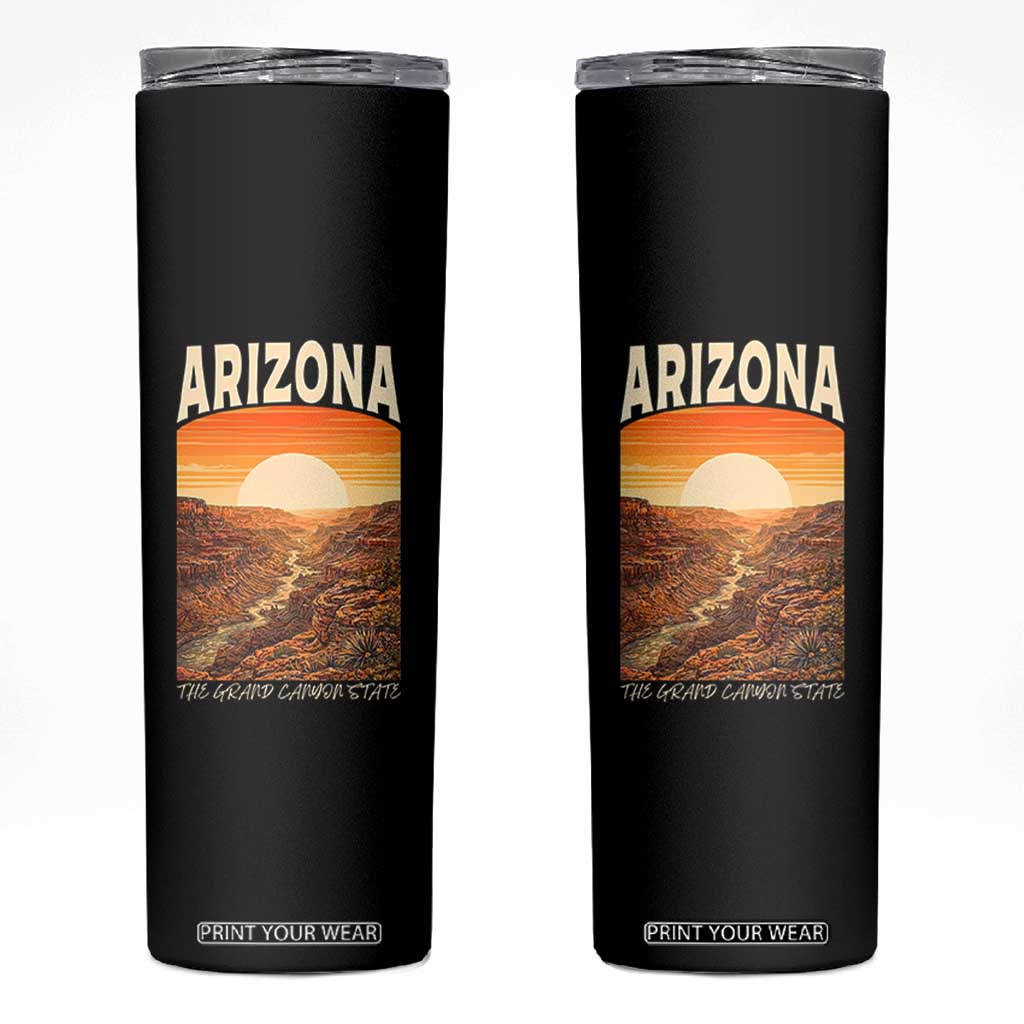 Arizona Souvenir Grand Canyon State Skinny Tumbler Saguaro Cactus Road Trip TS12 Black Print Your Wear