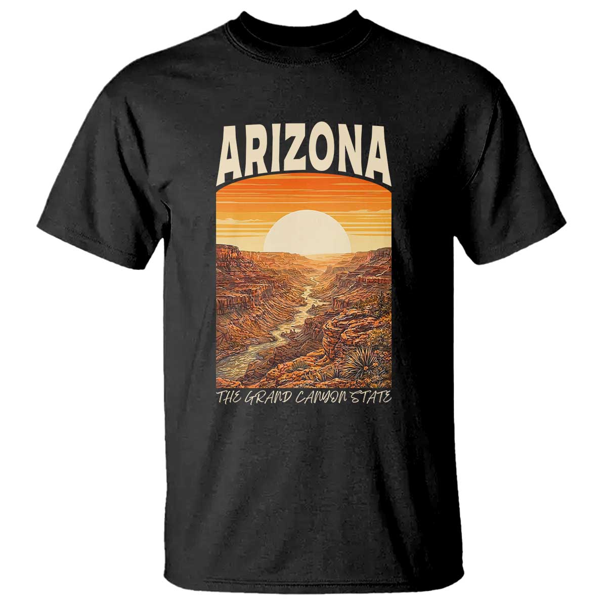Arizona Souvenir Grand Canyon State T Shirt Saguaro Cactus Road Trip TS12 Black Print Your Wear
