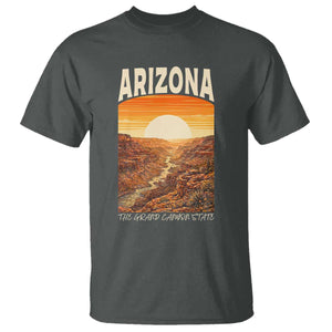 Arizona Souvenir Grand Canyon State T Shirt Saguaro Cactus Road Trip TS12 Dark Heather Print Your Wear