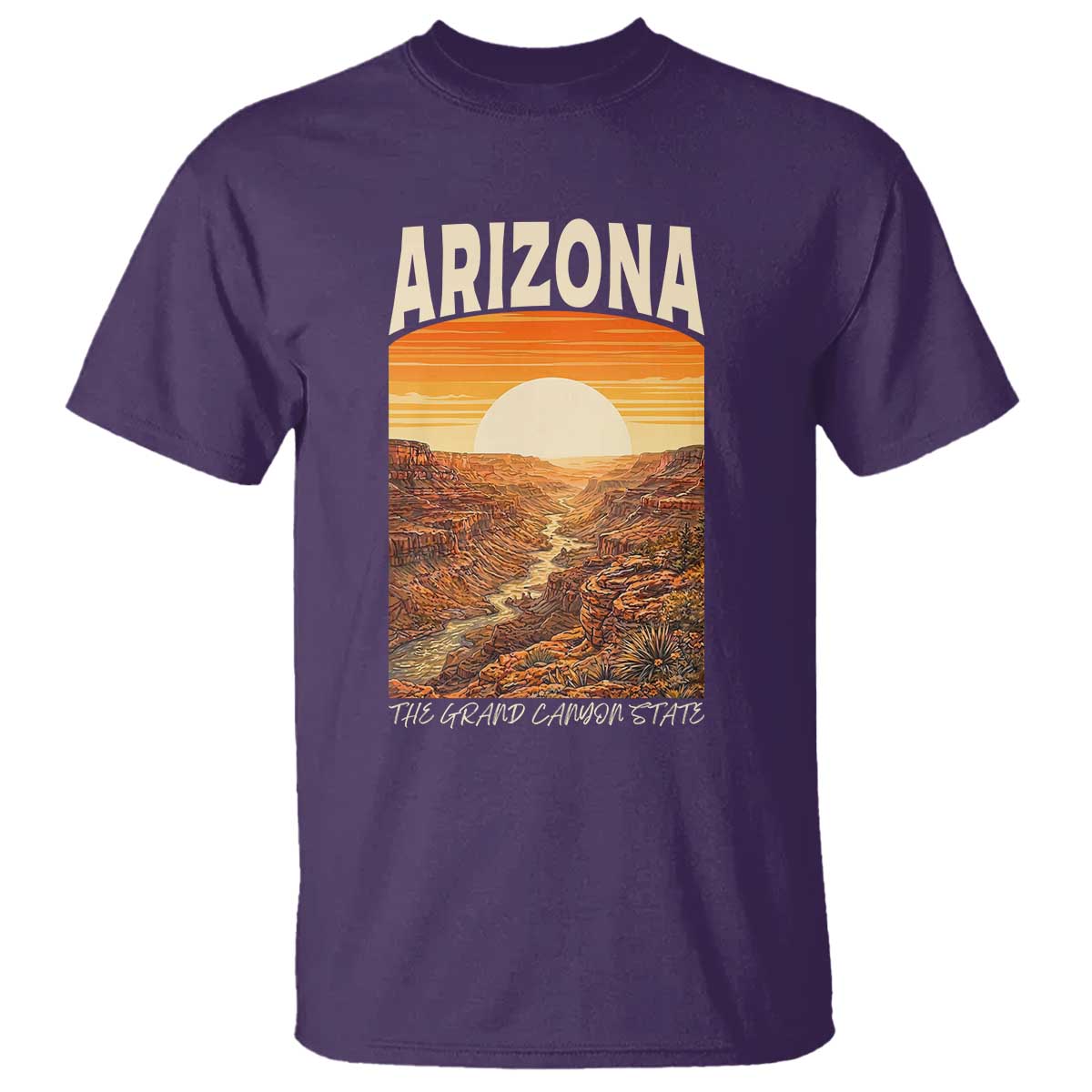 Arizona Souvenir Grand Canyon State T Shirt Saguaro Cactus Road Trip TS12 Purple Print Your Wear