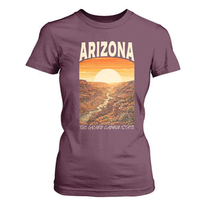 Arizona Souvenir Grand Canyon State T Shirt For Women Saguaro Cactus Road Trip TS12 Maroon Print Your Wear
