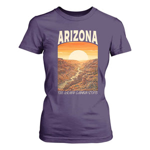 Arizona Souvenir Grand Canyon State T Shirt For Women Saguaro Cactus Road Trip TS12 Purple Print Your Wear