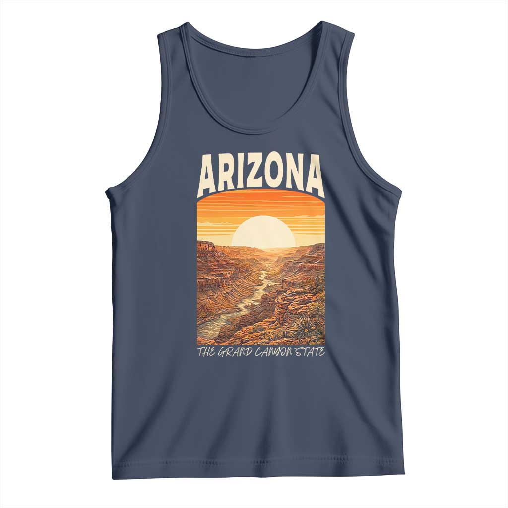 Arizona Souvenir Grand Canyon State Tank Top Saguaro Cactus Road Trip TS12 Navy Print Your Wear