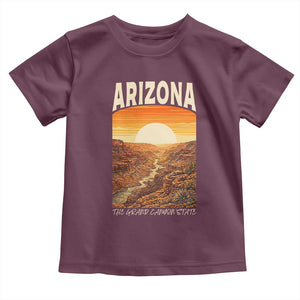 Arizona Souvenir Grand Canyon State Toddler T Shirt Saguaro Cactus Road Trip TS12 Maroon Print Your Wear