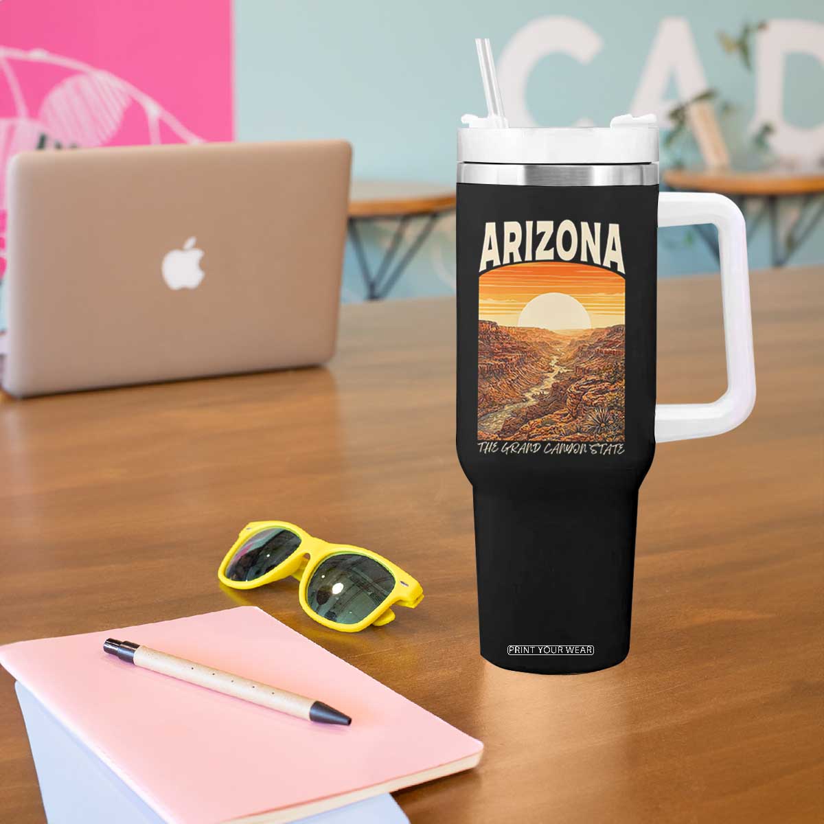 Arizona Souvenir Grand Canyon State Tumbler With Handle Saguaro Cactus Road Trip TS12 Print Your Wear