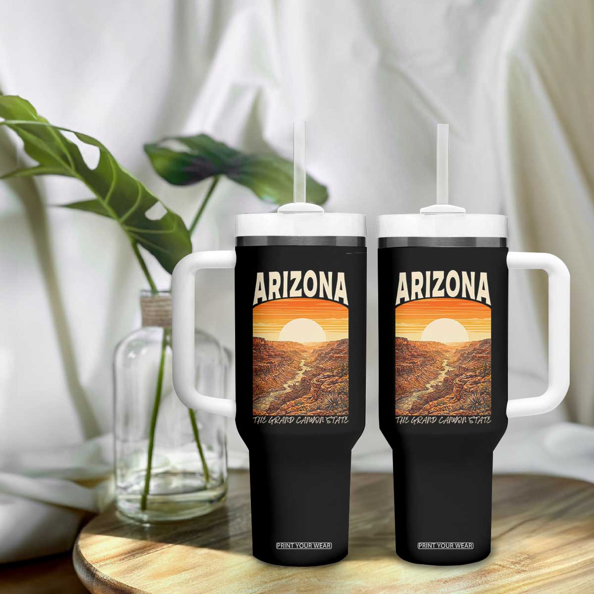 Arizona Souvenir Grand Canyon State Tumbler With Handle Saguaro Cactus Road Trip TS12 Print Your Wear