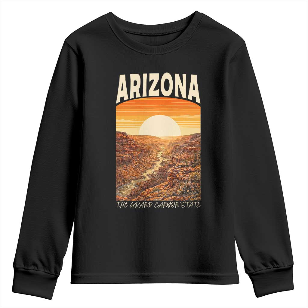 Arizona Souvenir Grand Canyon State Youth Sweatshirt Saguaro Cactus Road Trip TS12 Black Print Your Wear