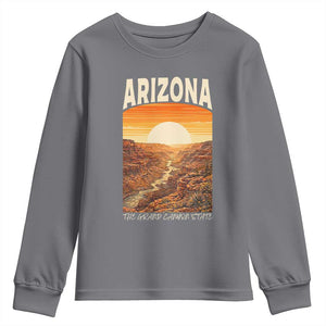 Arizona Souvenir Grand Canyon State Youth Sweatshirt Saguaro Cactus Road Trip TS12 Charcoal Print Your Wear