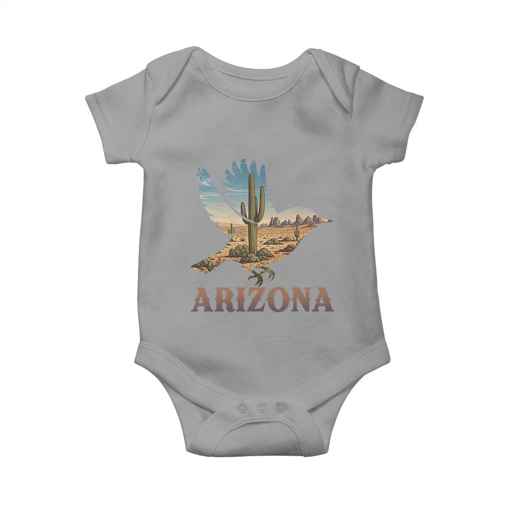 Arizona Desert Wren Bird Baby Onesie Cactus Landscape Rustic Western TS12 Sport Gray Print Your Wear