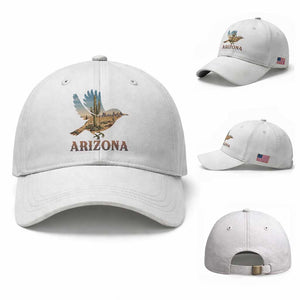 Arizona Desert Wren Bird Baseball Cap Cactus Landscape Rustic Western TS12 Baseball Cap Universal Fit White Print Your Wear