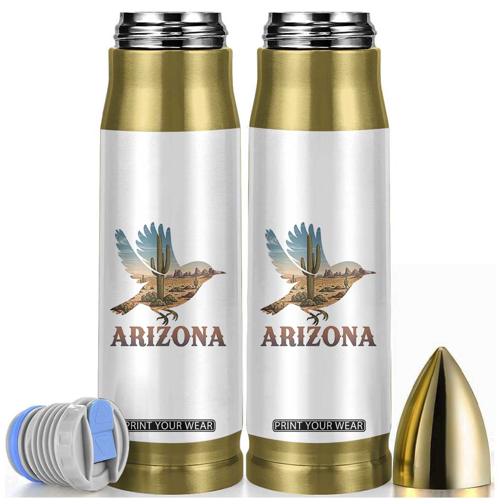 Arizona Desert Wren Bird Bullet Tumbler Cactus Landscape Rustic Western TS12 White Print Your Wear