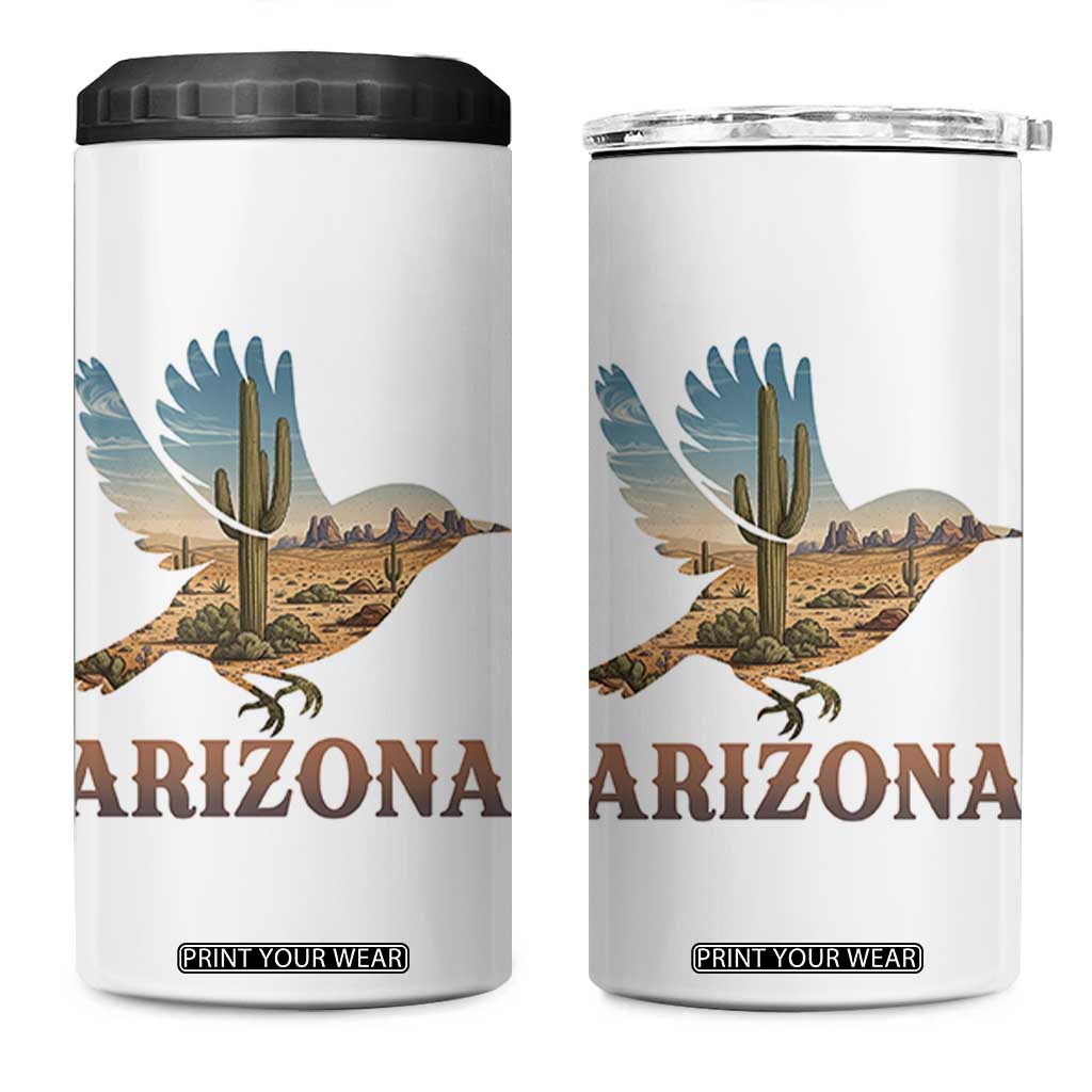 Arizona Desert Wren Bird 4 in 1 Can Cooler Tumbler Cactus Landscape Rustic Western TS12 One Size: 16 oz White Print Your Wear