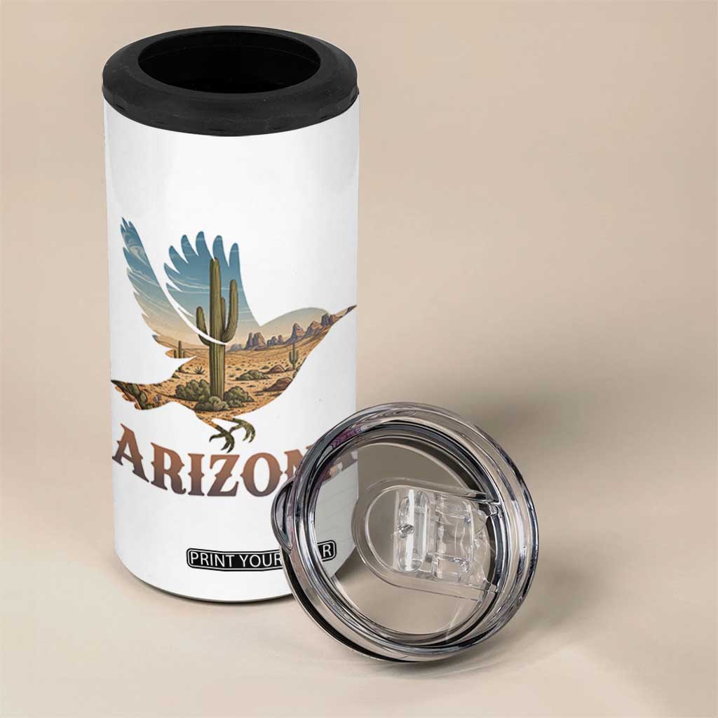 Arizona Desert Wren Bird 4 in 1 Can Cooler Tumbler Cactus Landscape Rustic Western TS12 Print Your Wear