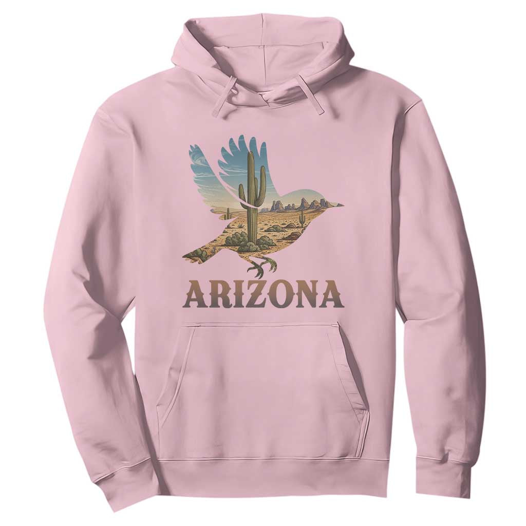 Arizona Desert Wren Bird Hoodie Cactus Landscape Rustic Western TS12 Light Pink Print Your Wear