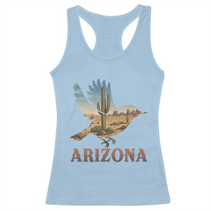 Arizona Desert Wren Bird Racerback Tank Top Cactus Landscape Rustic Western TS12 Light Blue Print Your Wear