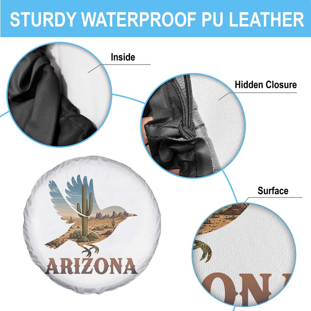 Arizona Desert Wren Bird Spare Tire Cover Cactus Landscape Rustic Western TS12 Print Your Wear