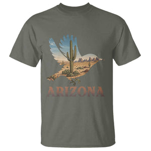 Arizona Desert Wren Bird T Shirt Cactus Landscape Rustic Western TS12 Military Green Print Your Wear