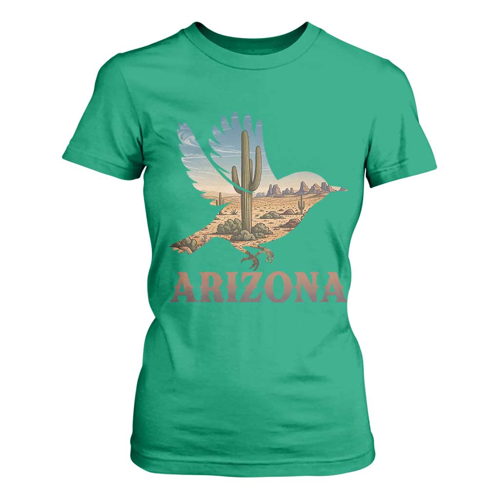 Arizona Desert Wren Bird T Shirt For Women Cactus Landscape Rustic Western TS12 Irish Green Print Your Wear