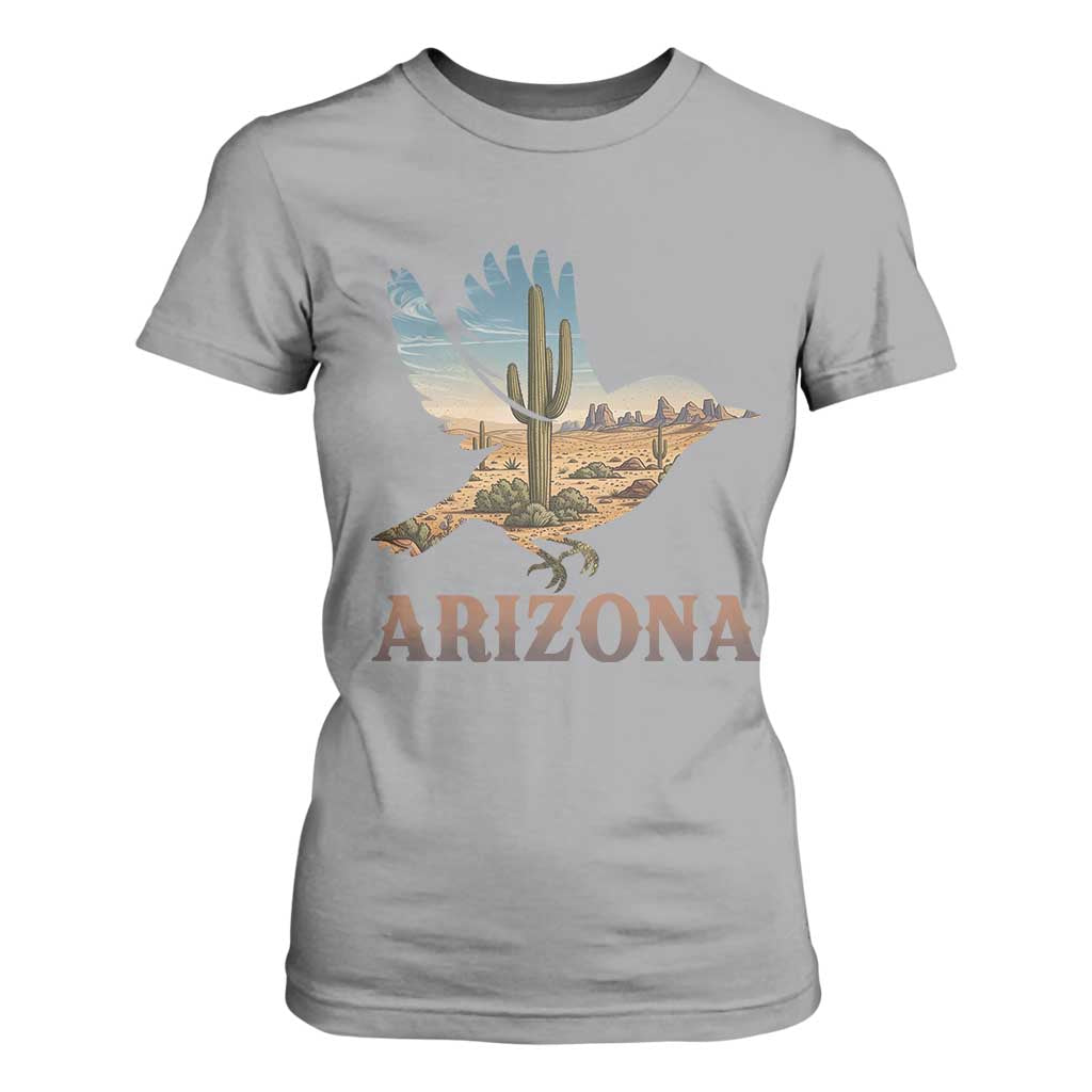 Arizona Desert Wren Bird T Shirt For Women Cactus Landscape Rustic Western TS12 Sport Gray Print Your Wear