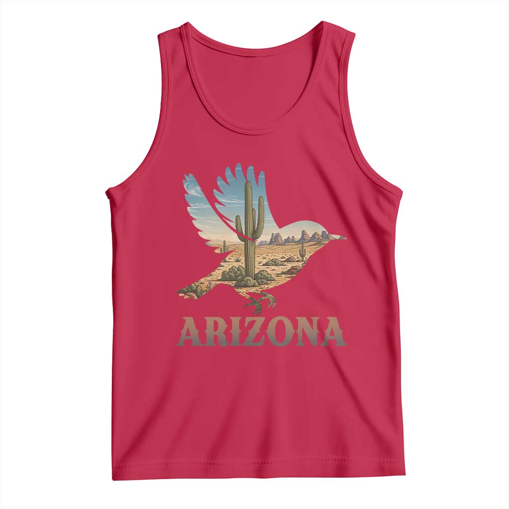 Arizona Desert Wren Bird Tank Top Cactus Landscape Rustic Western TS12 Red Print Your Wear