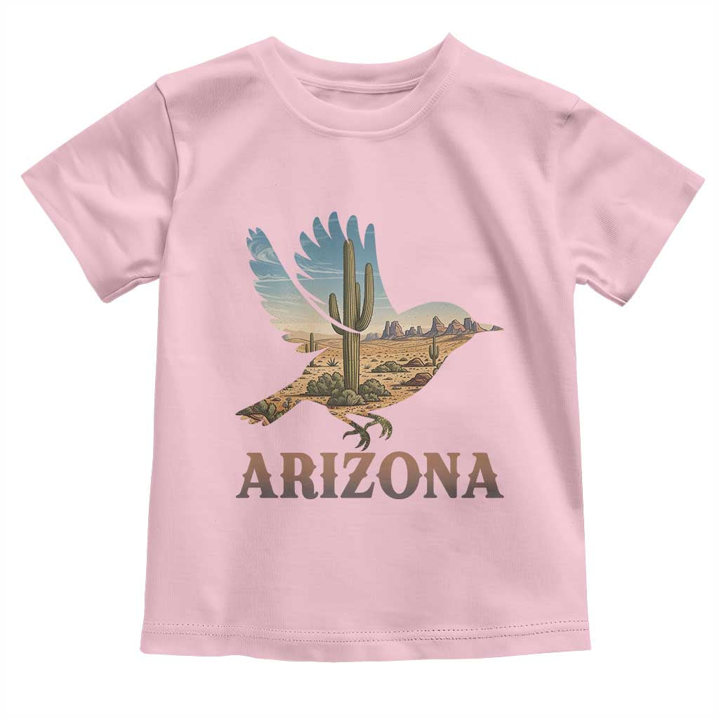 Arizona Desert Wren Bird Toddler T Shirt Cactus Landscape Rustic Western TS12 Light Pink Print Your Wear