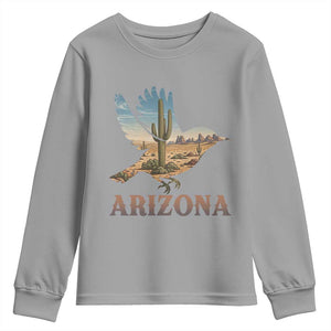 Arizona Desert Wren Bird Youth Sweatshirt Cactus Landscape Rustic Western TS12 Sport Gray Print Your Wear