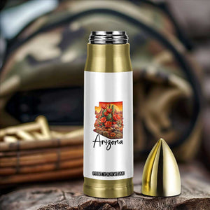 Arizona Map Blooming Cactus Flowers Gift Bullet Tumbler TS12 Print Your Wear