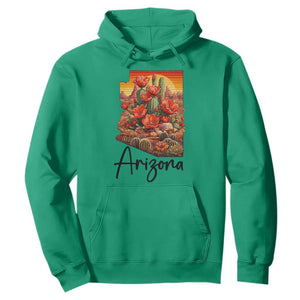 Arizona Map Blooming Cactus Flowers Gift Hoodie TS12 Irish Green Print Your Wear
