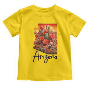 Arizona Map Blooming Cactus Flowers Gift Toddler T Shirt TS12 Daisy Print Your Wear