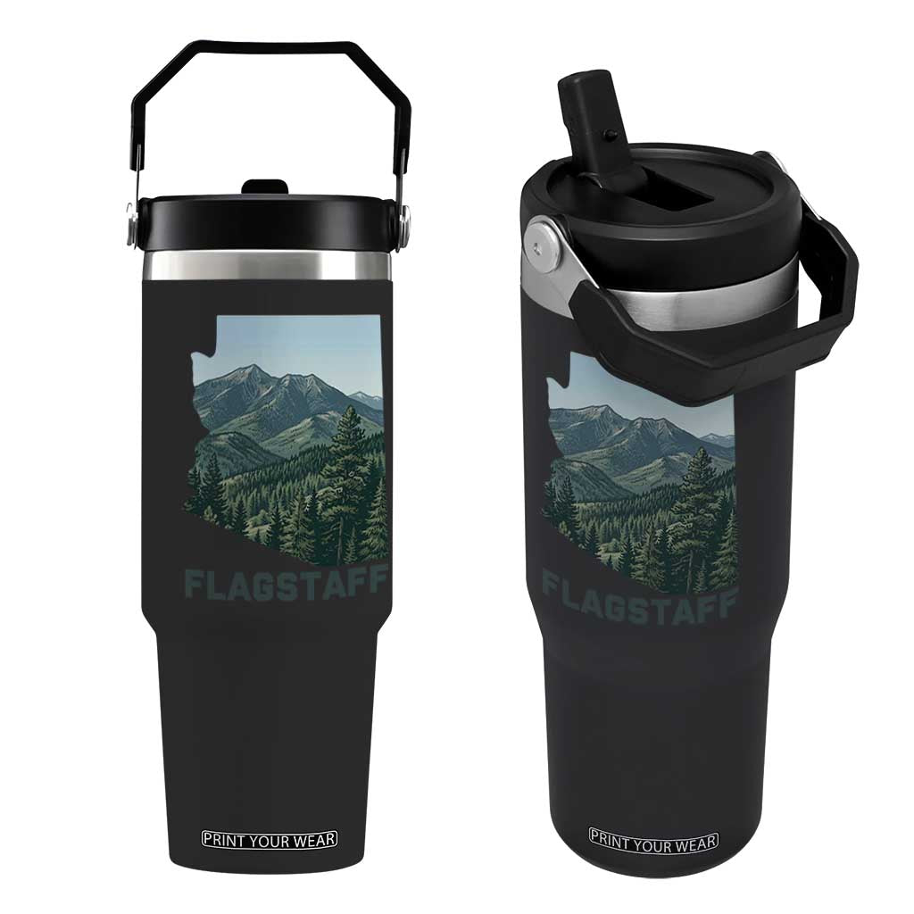 San Francisco Peaks Flagstaff Arizona Flip Straw Tumbler Vintage Mountain Landscape Gift TS12 One Size: 30 oz Black Print Your Wear