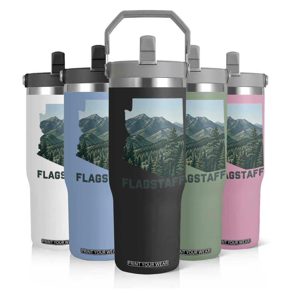San Francisco Peaks Flagstaff Arizona Flip Straw Tumbler Vintage Mountain Landscape Gift TS12 Print Your Wear