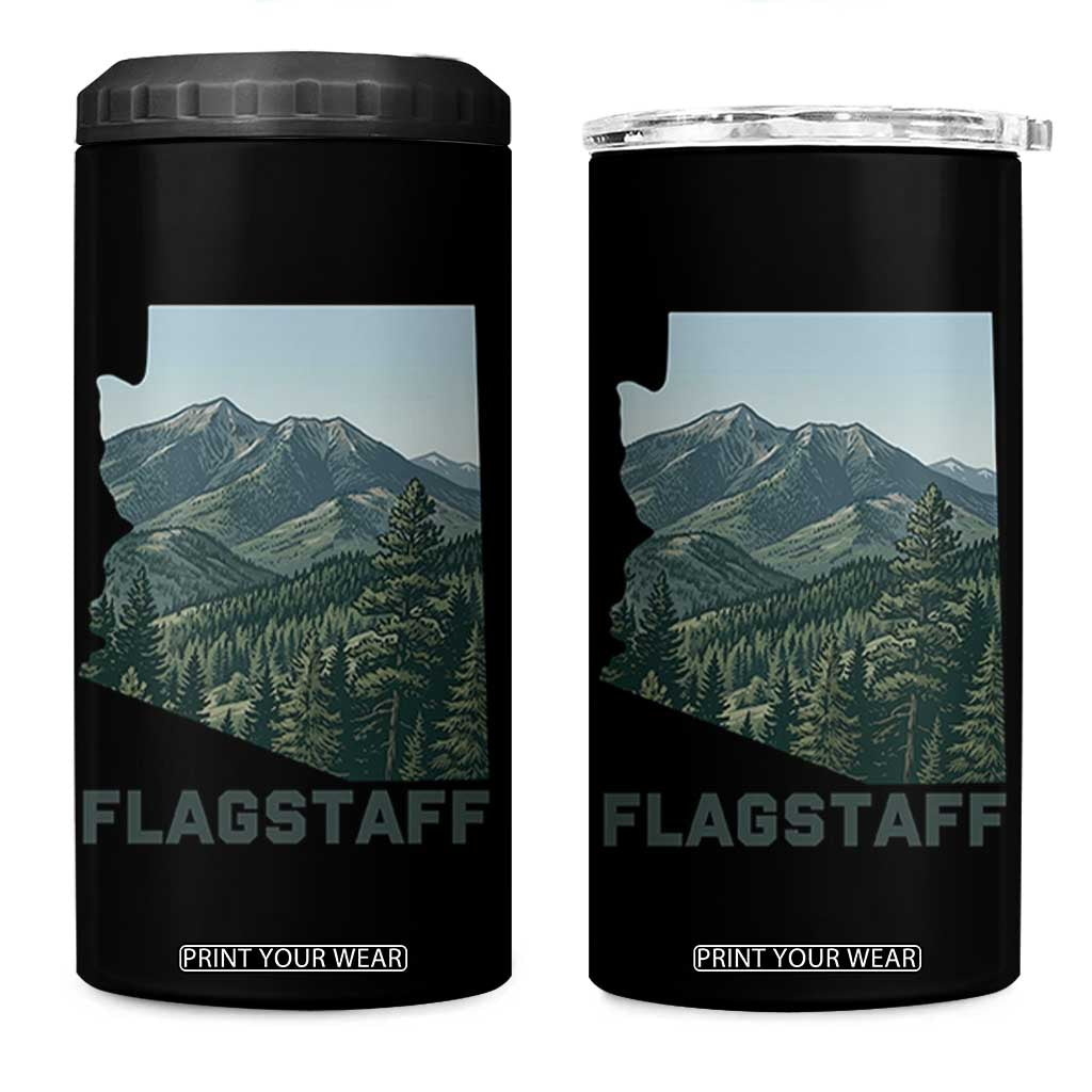 San Francisco Peaks Flagstaff Arizona 4 in 1 Can Cooler Tumbler Vintage Mountain Landscape Gift TS12 One Size: 16 oz Black Print Your Wear
