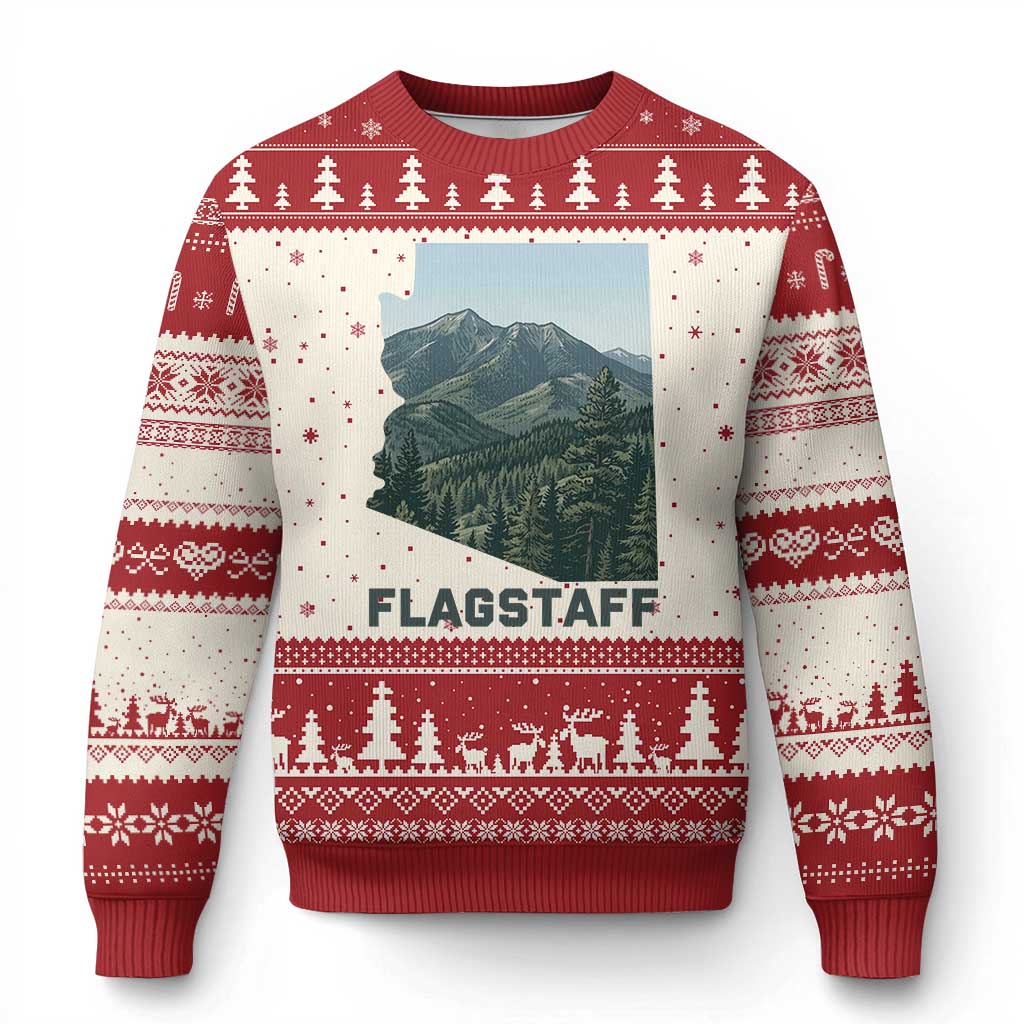 San Francisco Peaks Flagstaff Arizona Ugly Christmas Sweater Vintage Mountain Landscape Gift TS12 Beige Red Print Your Wear