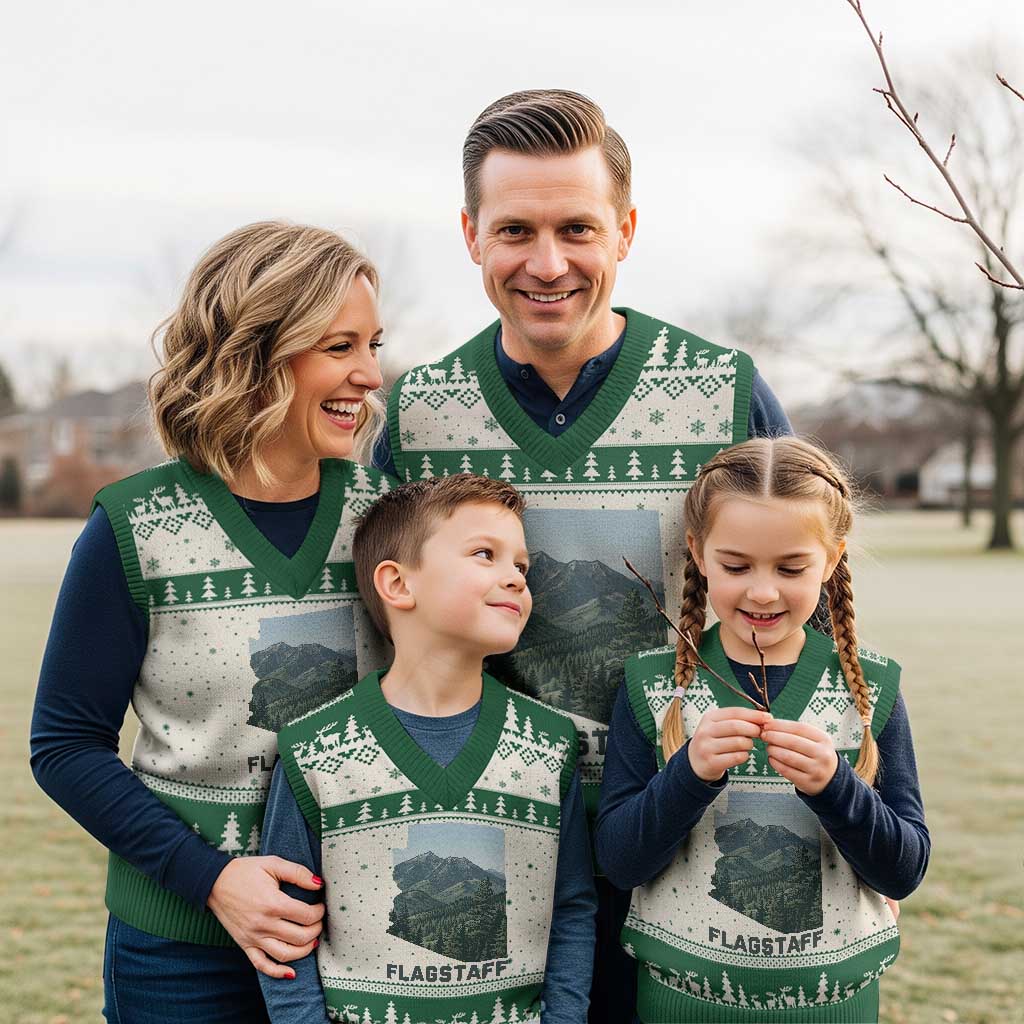 San Francisco Peaks Flagstaff Arizona V-Neck Knit Sweater Vest Vintage Mountain Landscape Gift TS12 Beige Green Print Your Wear