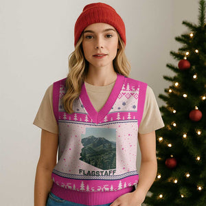 San Francisco Peaks Flagstaff Arizona V-Neck Knit Sweater Vest Vintage Mountain Landscape Gift TS12 Hot Pink Print Your Wear