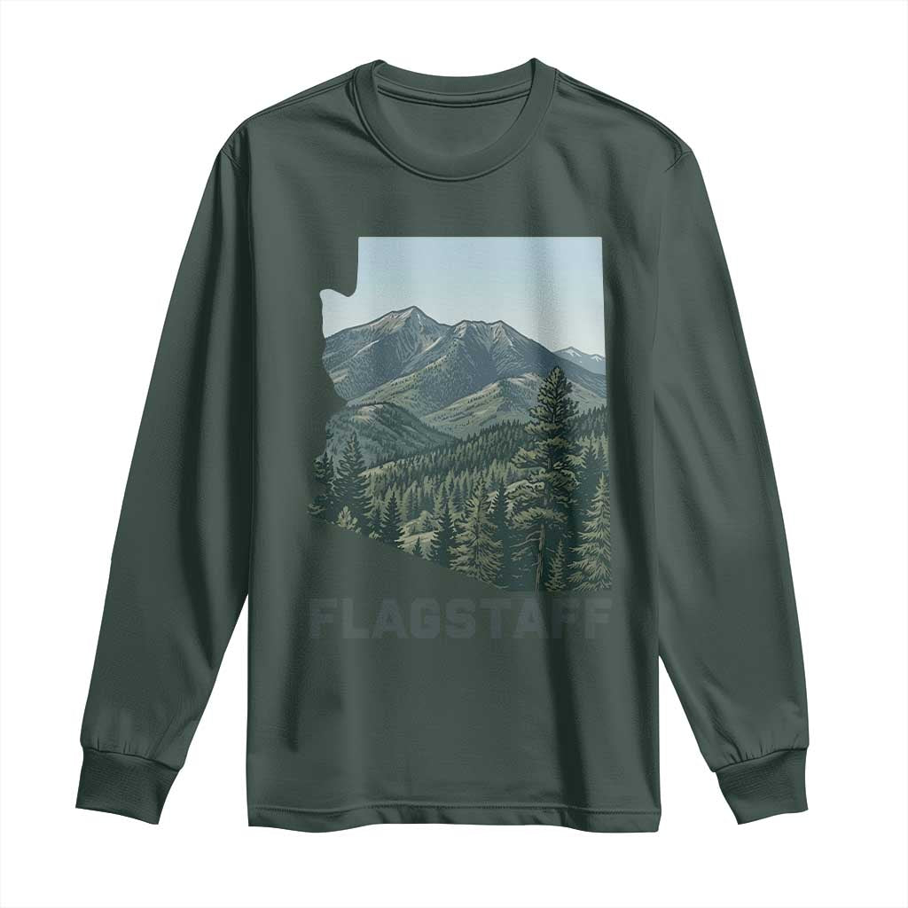 San Francisco Peaks Flagstaff Arizona Long Sleeve Shirt Vintage Mountain Landscape Gift TS12 Dark Forest Green Print Your Wear
