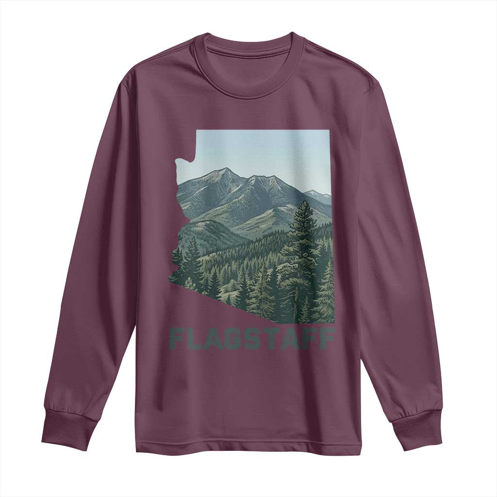 San Francisco Peaks Flagstaff Arizona Long Sleeve Shirt Vintage Mountain Landscape Gift TS12 Maroon Print Your Wear