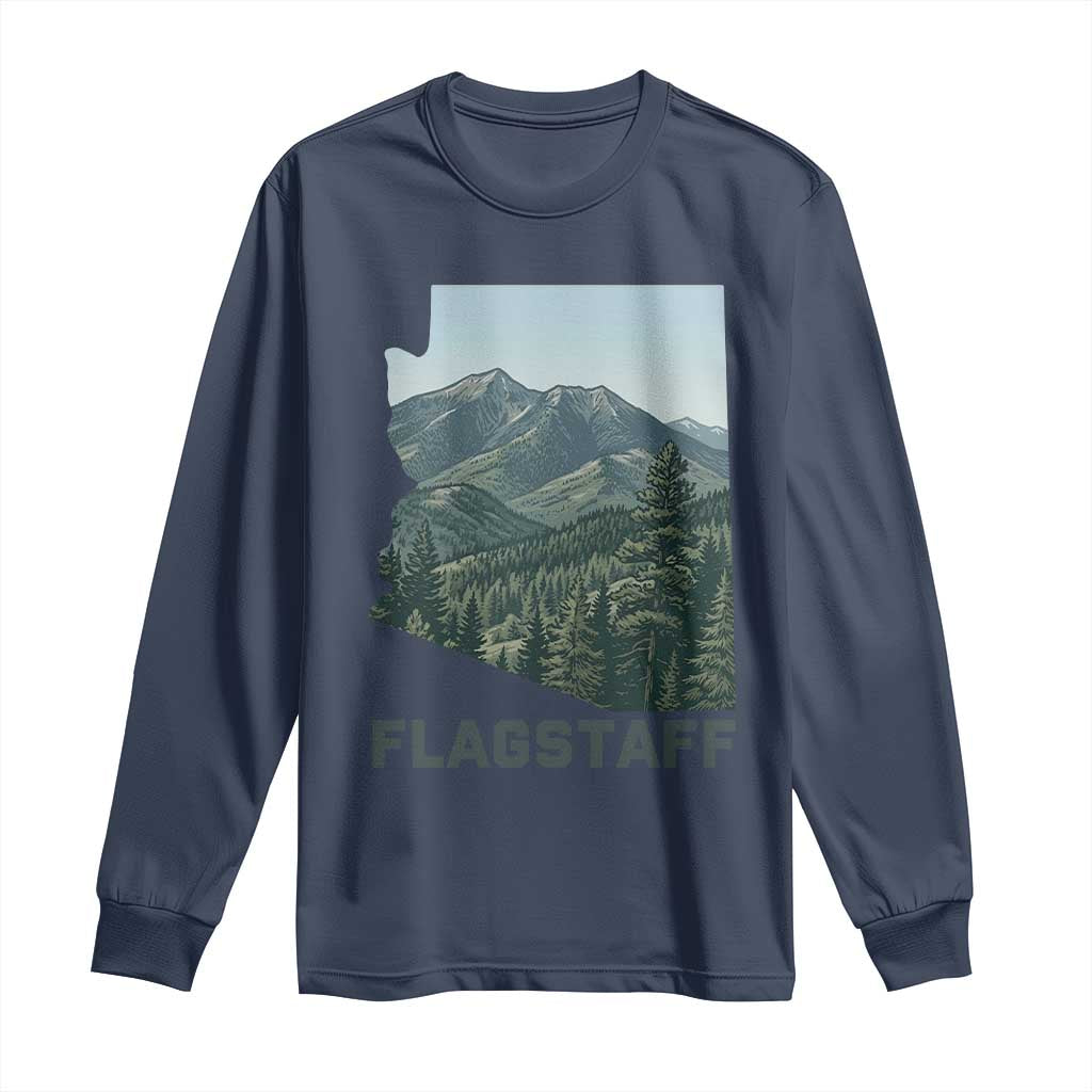 San Francisco Peaks Flagstaff Arizona Long Sleeve Shirt Vintage Mountain Landscape Gift TS12 Navy Print Your Wear