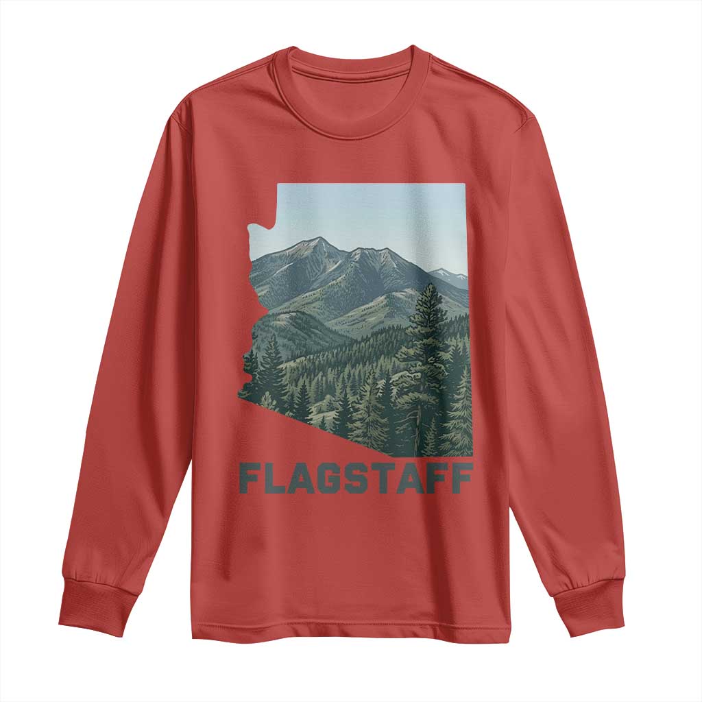 San Francisco Peaks Flagstaff Arizona Long Sleeve Shirt Vintage Mountain Landscape Gift TS12 Red Print Your Wear