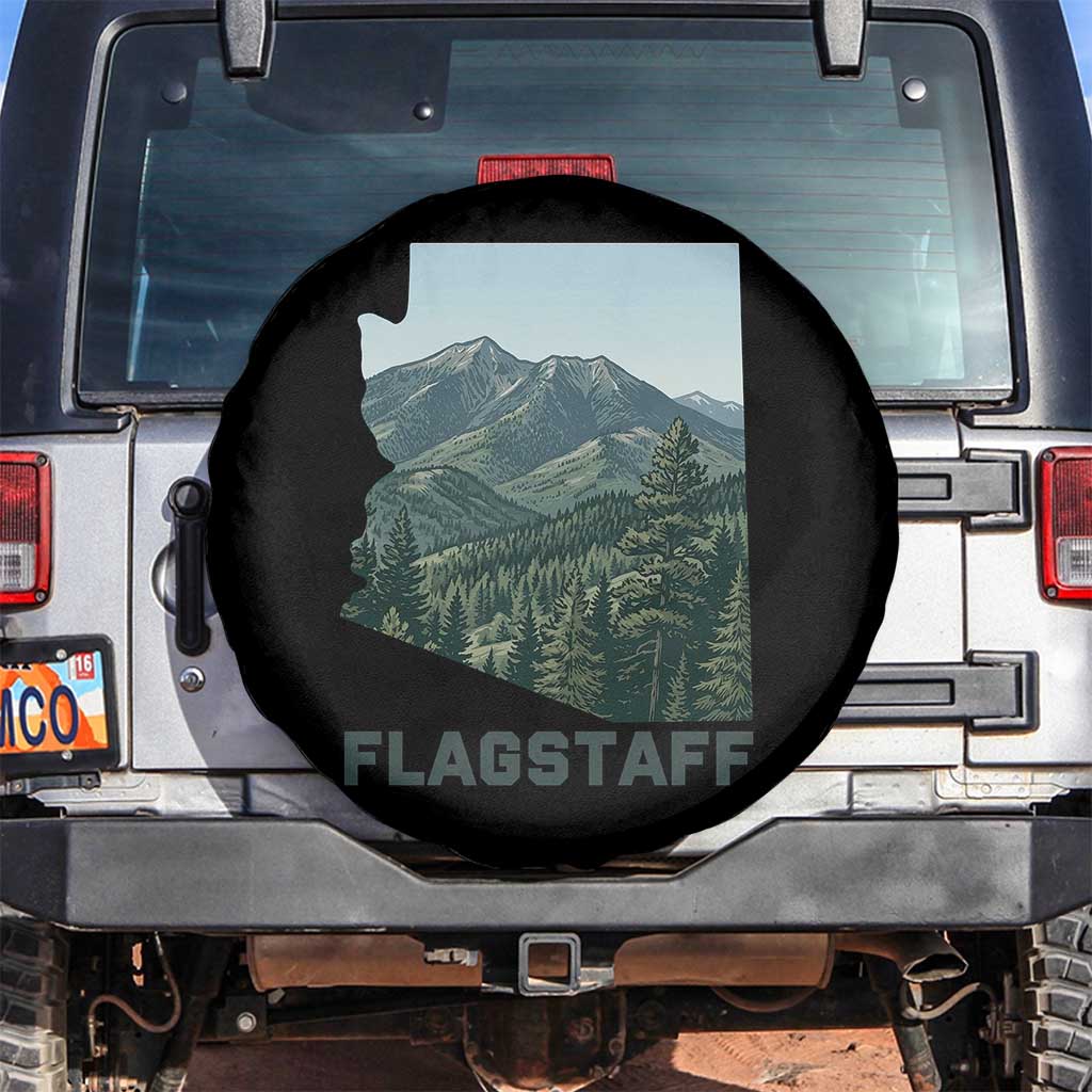 San Francisco Peaks Flagstaff Arizona Spare Tire Cover Vintage Mountain Landscape Gift TS12 No hole Black Print Your Wear
