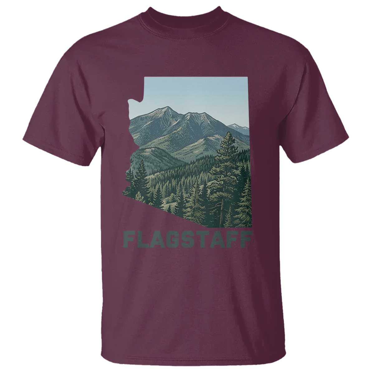 San Francisco Peaks Flagstaff Arizona T Shirt Vintage Mountain Landscape Gift TS12 Maroon Print Your Wear