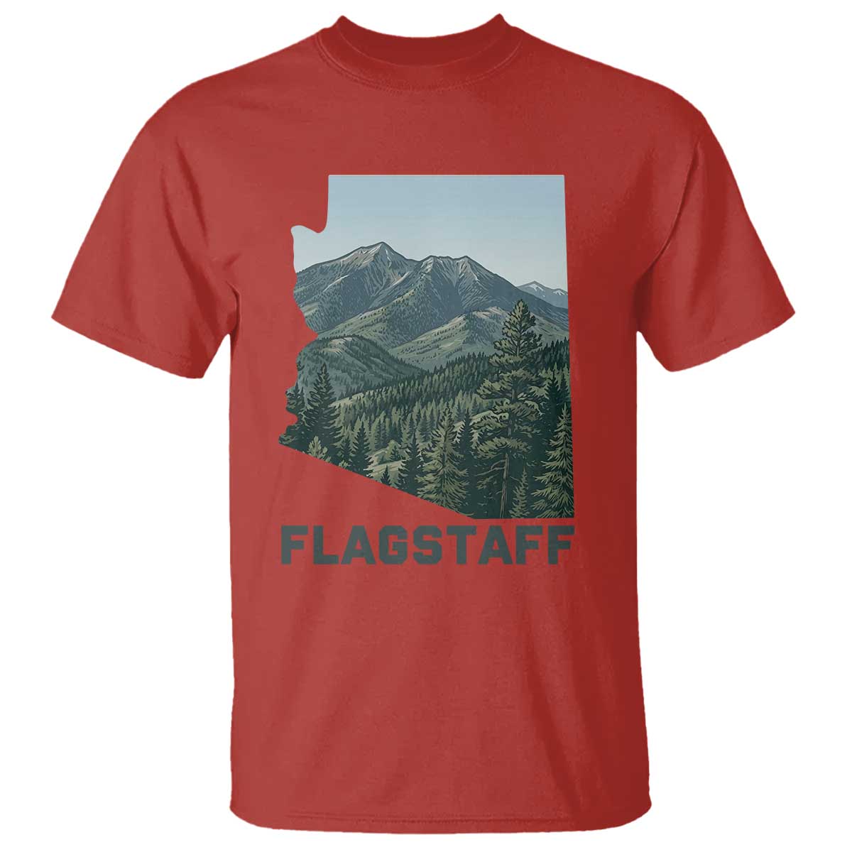 San Francisco Peaks Flagstaff Arizona T Shirt Vintage Mountain Landscape Gift TS12 Red Print Your Wear