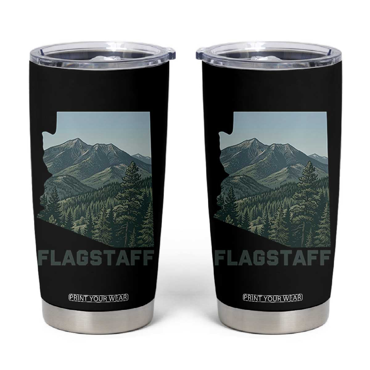 San Francisco Peaks Flagstaff Arizona Tumbler Cup Vintage Mountain Landscape Gift TS12 Black Print Your Wear