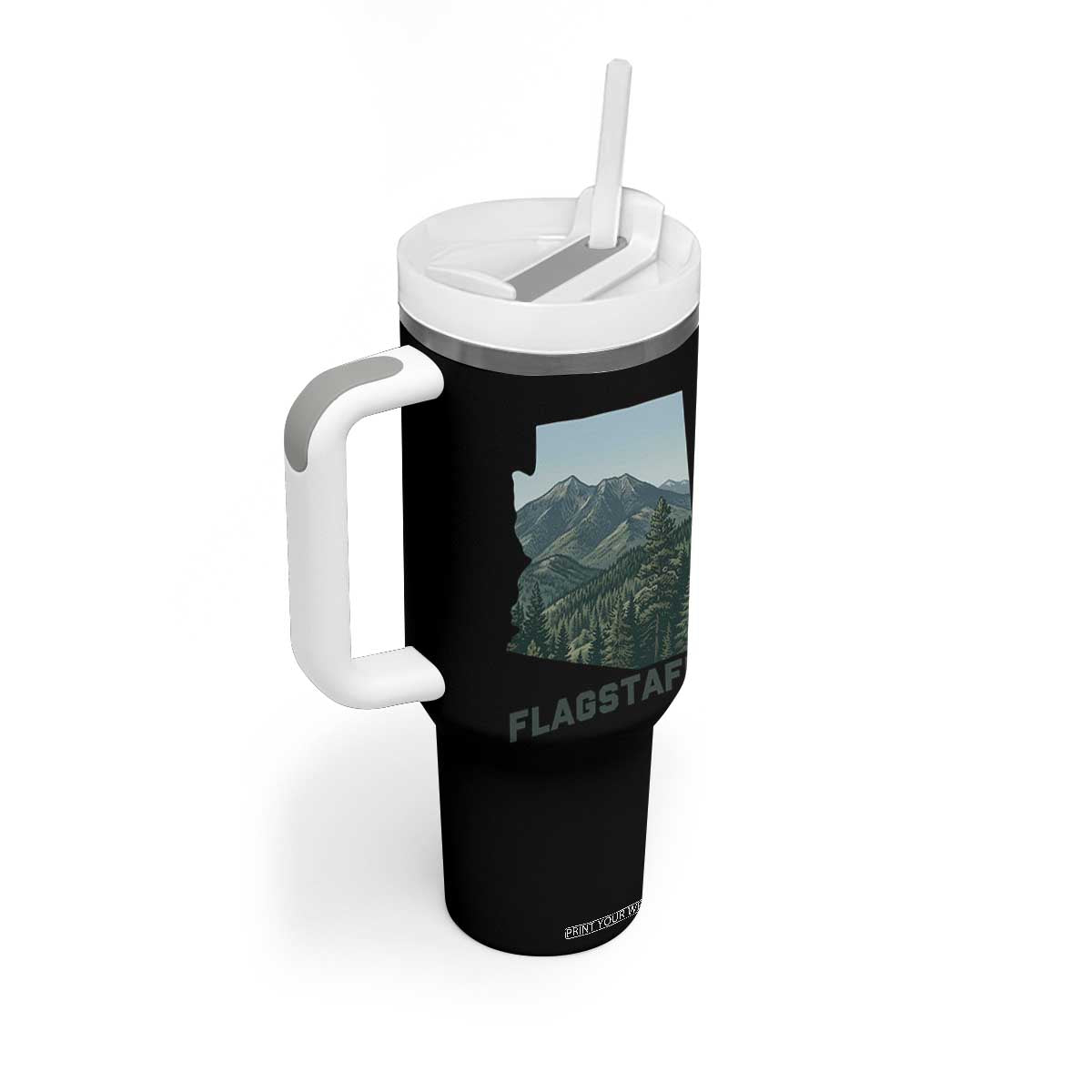 San Francisco Peaks Flagstaff Arizona Tumbler With Handle Vintage Mountain Landscape Gift TS12 Print Your Wear