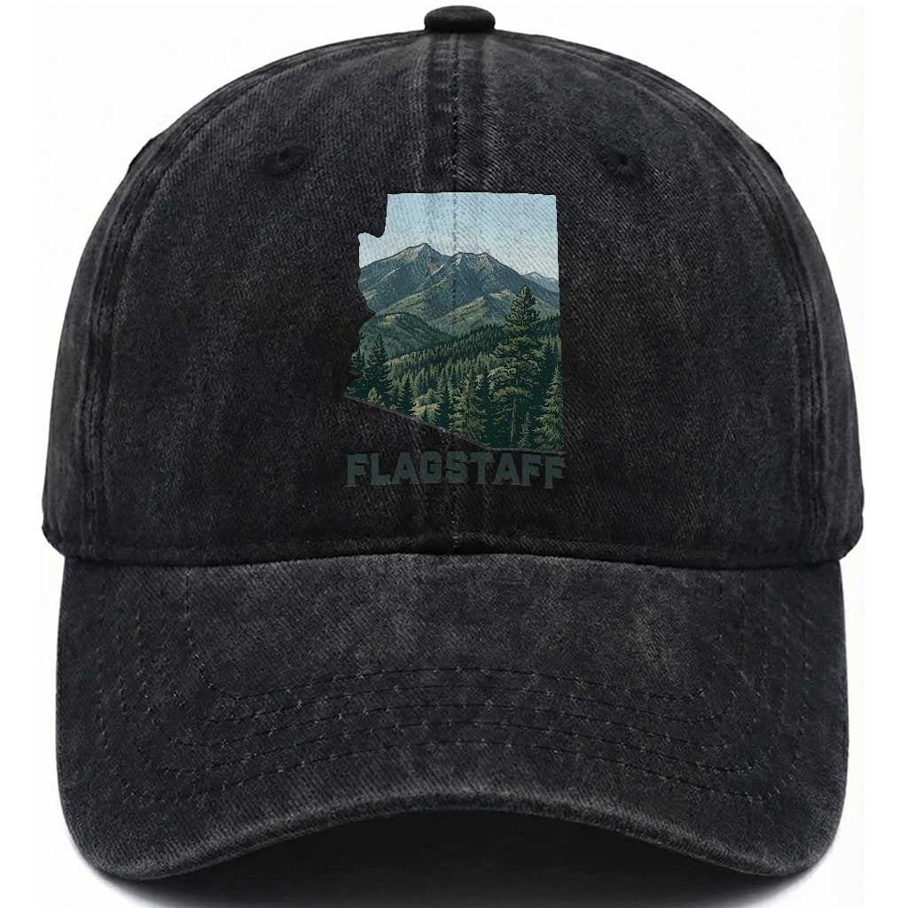San Francisco Peaks Flagstaff Arizona Washed Cotton Baseball Cap Vintage Mountain Landscape Gift TS12 Print Your Wear